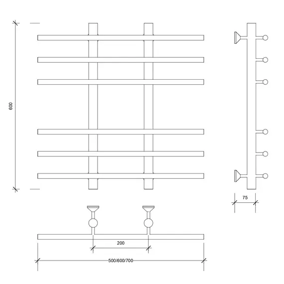 Полотенцесушитель Secado Турин 4  водяной, хром