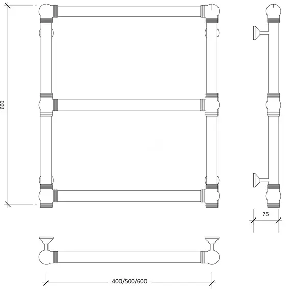 Полотенцесушитель латунный Secado Фалерони 1 водяной, бронза