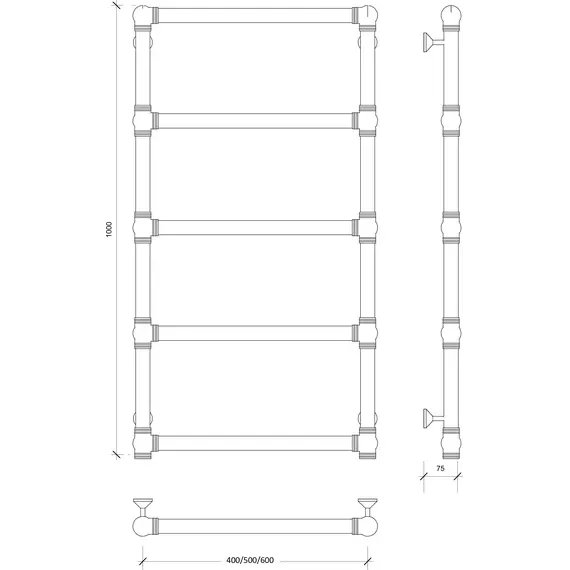 Полотенцесушитель латунный Secado Фалерони 1 водяной, бронза