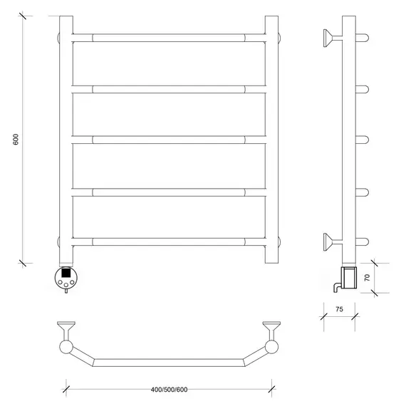 Полотенцесушитель Secado Агата 1  электрический L/R хром