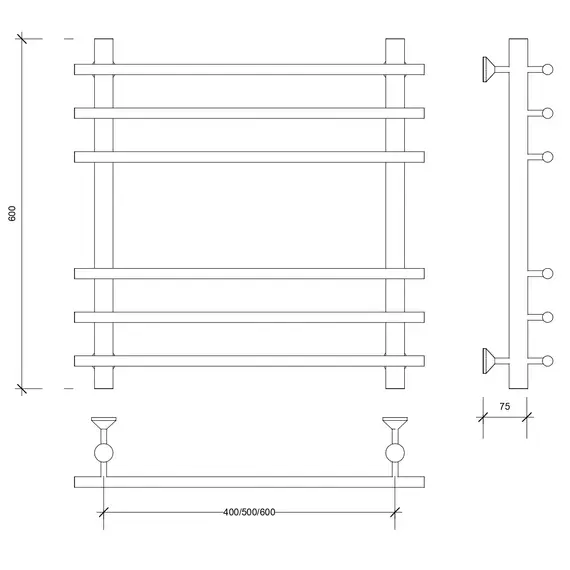 Полотенцесушитель латунный Secado Турин плюс водяной, бронза