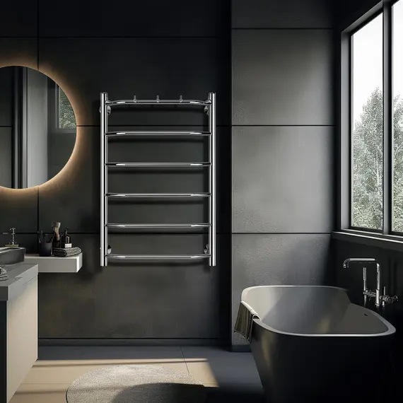 Полотенцесушитель Secado Агата 1 К , с крючками , электрический L/R хром