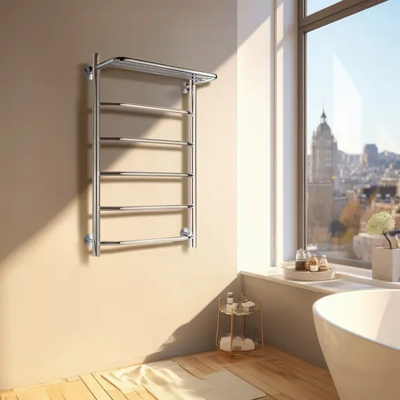 Полотенцесушитель Secado Агата 1 СП , с полочкой , электрический L/R  хром