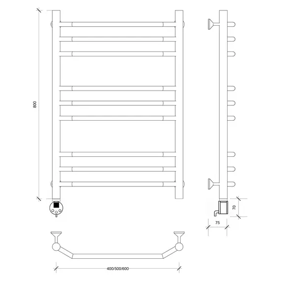 Полотенцесушитель Secado Агата 3  электрический L/R хром
