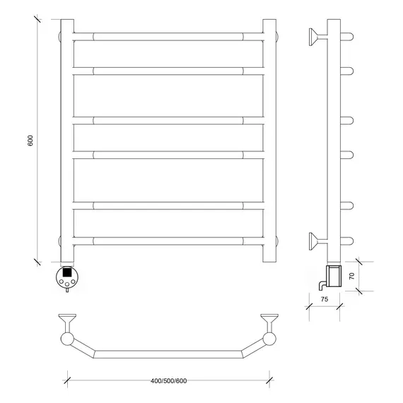Полотенцесушитель Secado Агата 2  электрический L/R  хром