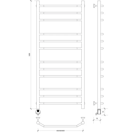 Полотенцесушитель Secado Агата 3  электрический L/R хром