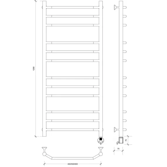 Полотенцесушитель Secado Агата 3  электрический L/R хром
