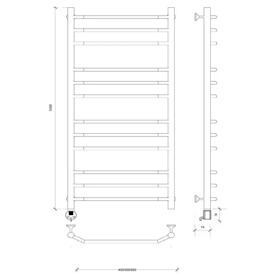 Полотенцесушитель Secado Агата 3  электрический L/R хром