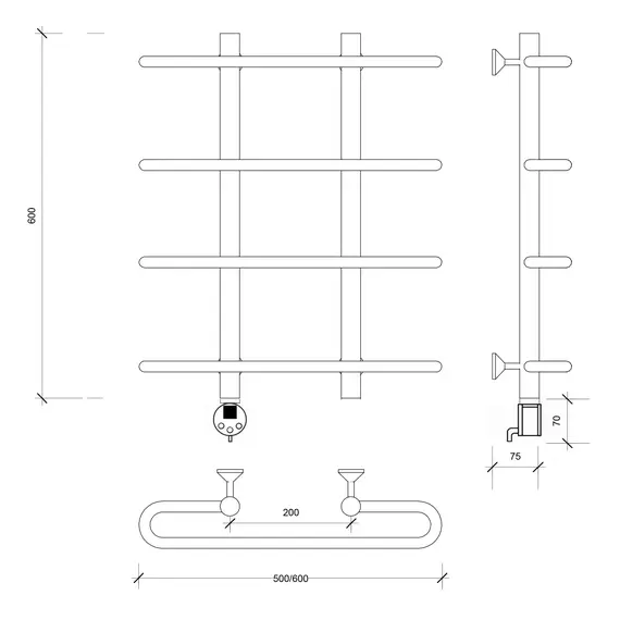 Полотенцесушитель Secado Венеция 1 электрический L/R хром