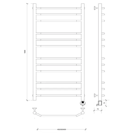 Полотенцесушитель Secado Агата 3  электрический L/R хром