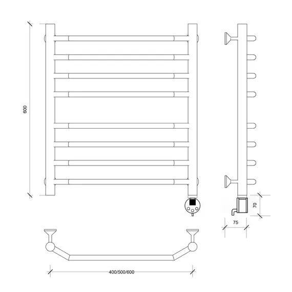 Полотенцесушитель Secado Агата 4  электрический L/R  хром