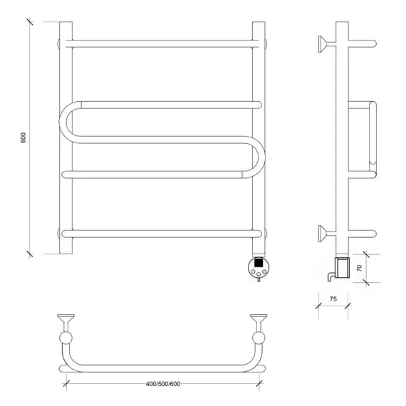 Полотенцесушитель Secado Валенсия 2  электрический L/R  хром