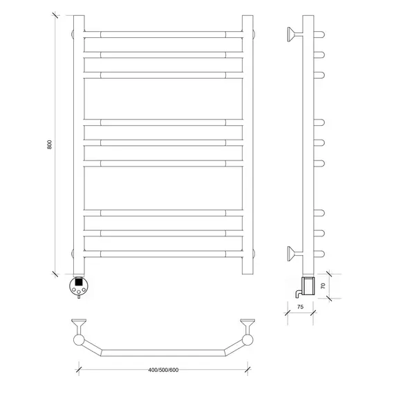 Полотенцесушитель Secado Агата 3  электрический L/R хром