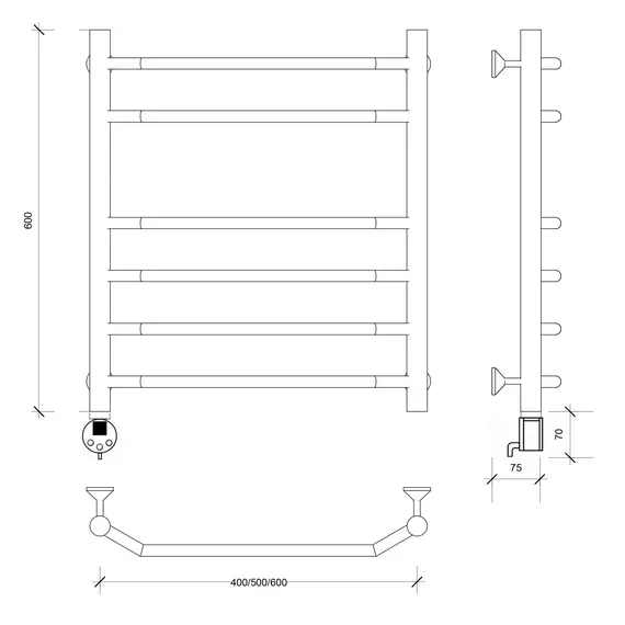 Полотенцесушитель Secado Агата 5 электрический L/R хром