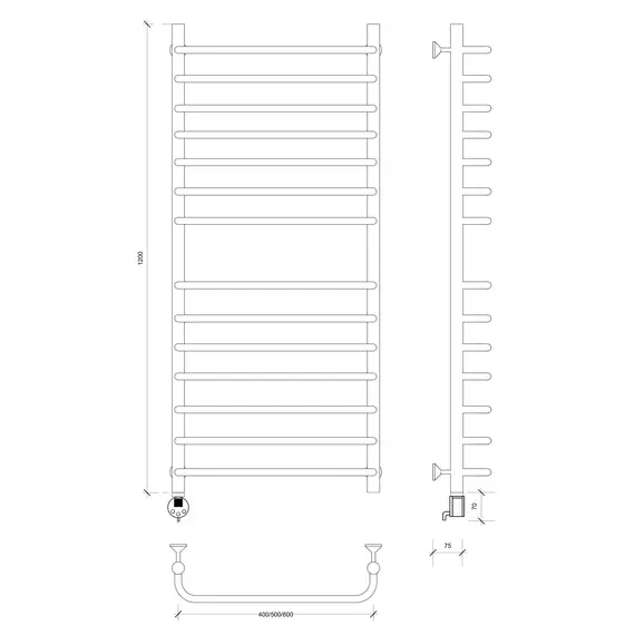 Полотенцесушитель Secado Мерида 4 электрический L/R хром