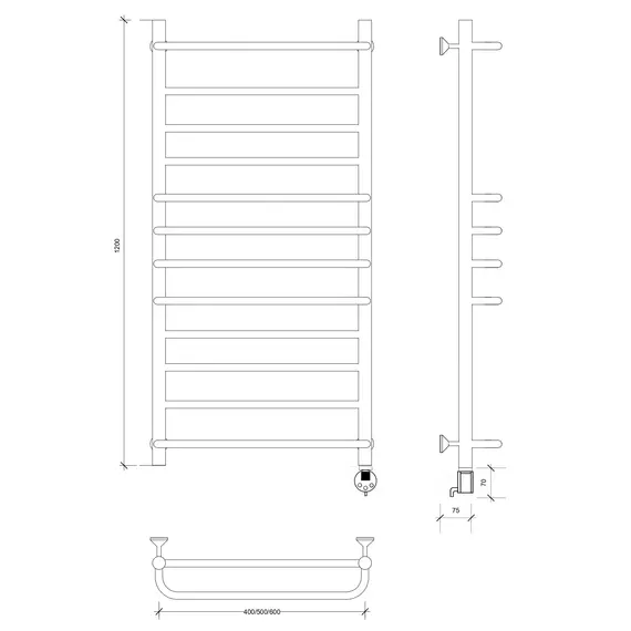 Полотенцесушитель Secado Верона 1 электрический L/R хром