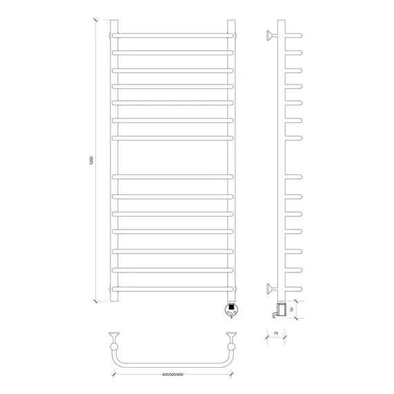 Полотенцесушитель Secado Мерида 4 электрический L/R хром