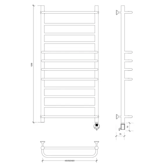 Полотенцесушитель Secado Верона 1 электрический L/R хром