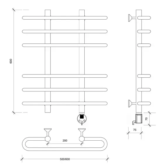 Полотенцесушитель Secado Венеция 3  электрический L/R  хром