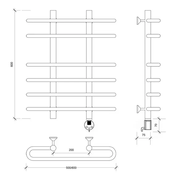 Полотенцесушитель Secado Венеция 5  электрический L/R хром