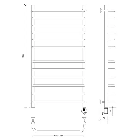 Полотенцесушитель Secado Мерида 4 электрический L/R хром