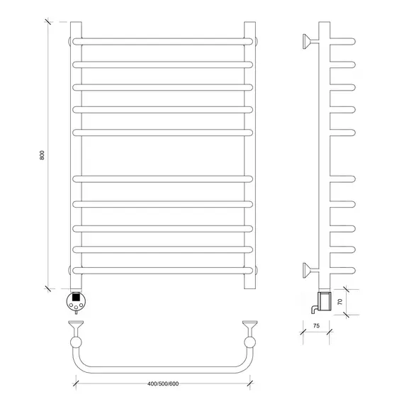 Полотенцесушитель Secado Мерида 4 электрический L/R хром