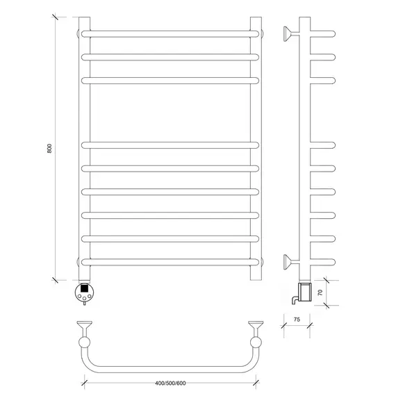 Полотенцесушитель Secado Мерида 5  электрический L/R  хром