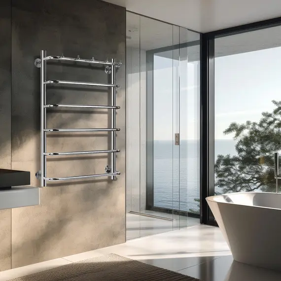 Полотенцесушитель Secado Мерида 1 К, с крючками, электрический L/R хром