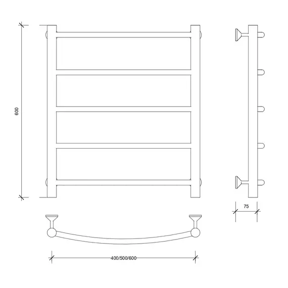 Полотенцесушитель Secado Милан 1 электрический L/R хром