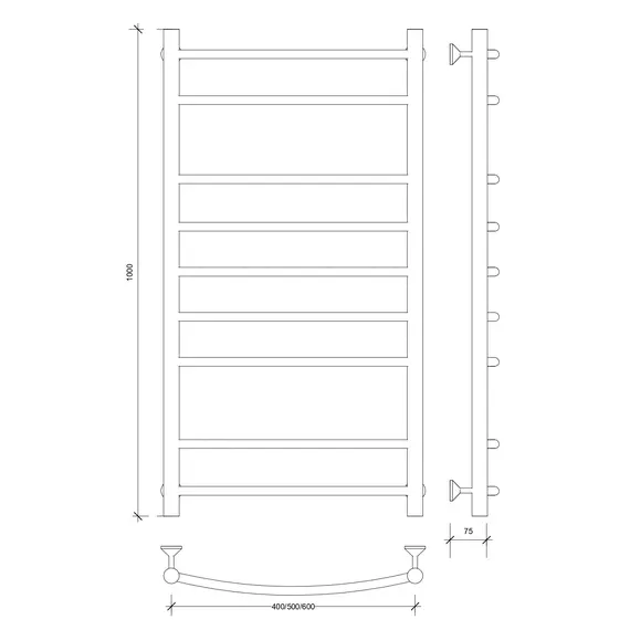 Полотенцесушитель Secado Милан 2 электрический L/R  хром