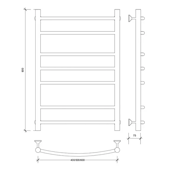 Полотенцесушитель Secado Милан 2 электрический L/R  хром