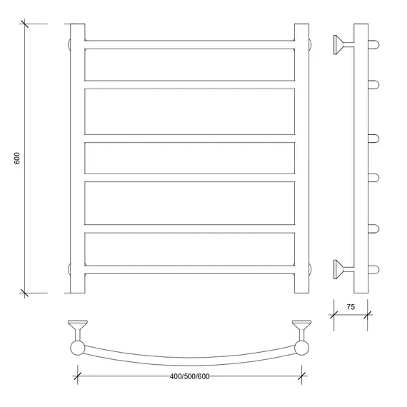 Полотенцесушитель Secado Милан 2 электрический L/R  хром