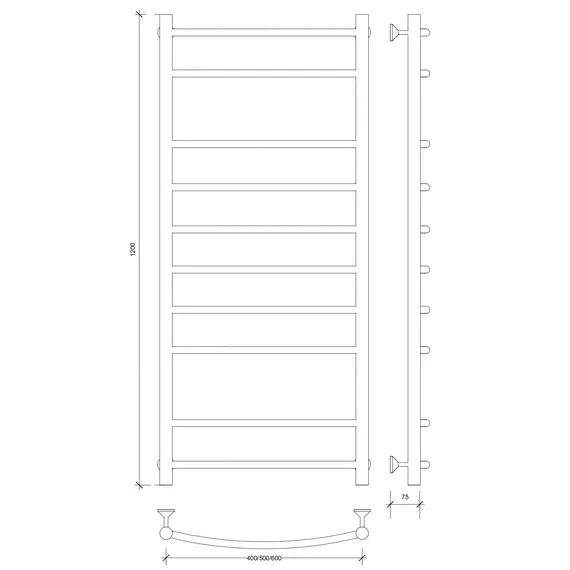 Полотенцесушитель Secado Милан 2 электрический L/R  хром