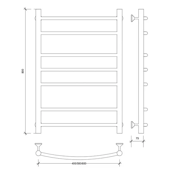 Полотенцесушитель Secado Милан 2 электрический L/R  хром
