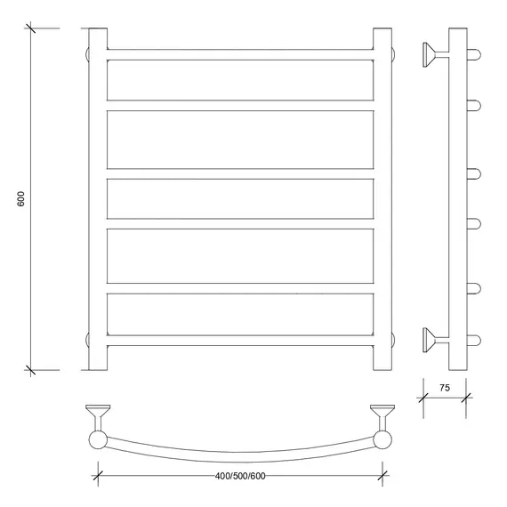 Полотенцесушитель Secado Милан 2 электрический L/R  хром