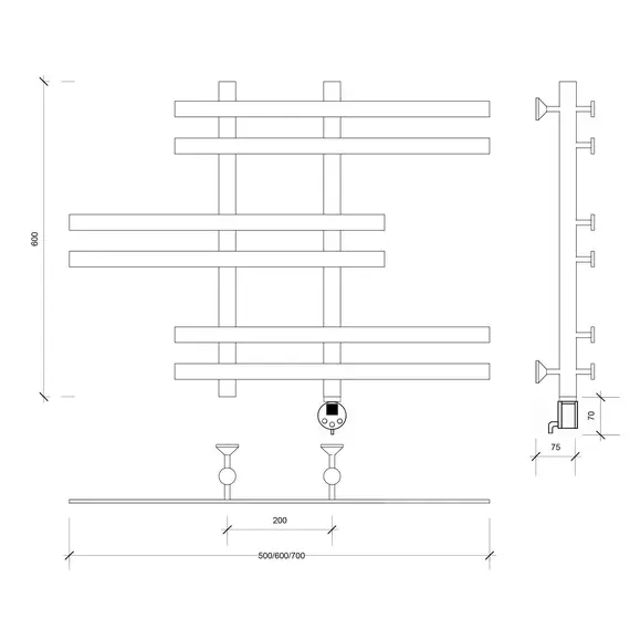 Полотенцесушитель Secado Понтида 6 электрический L/R  хром