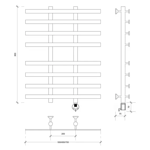 Полотенцесушитель Secado Понтида 4  электрический L/R  хром