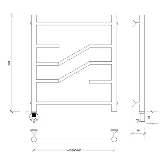 Полотенцесушитель Secado Риволи электрический L/R  хром
