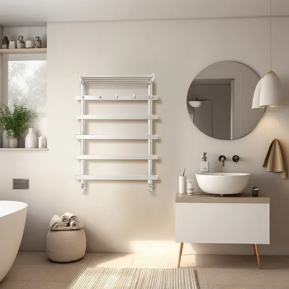 Полотенцесушитель Secado Понтида 1 КСП ,с крючками и полочкой, электрический L/R хром