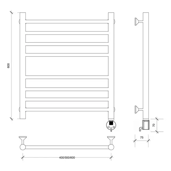 Полотенцесушитель Secado Триада 4 электрический L/R хром
