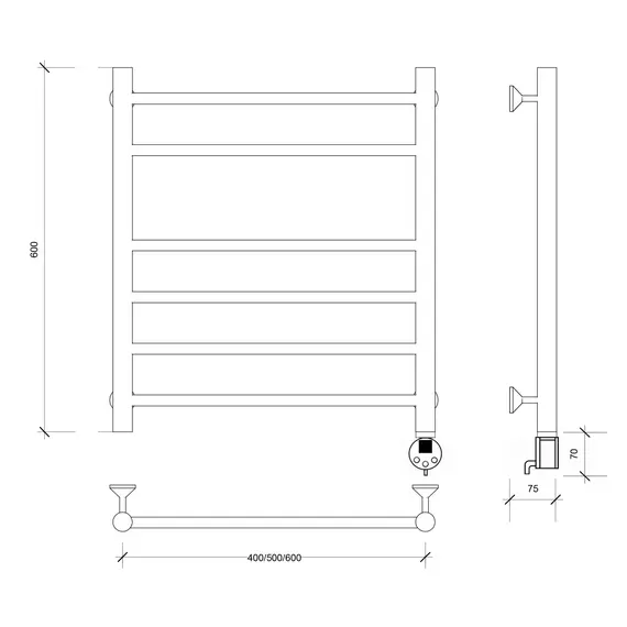 Полотенцесушитель Secado Триада 5  электрический L/R  хром
