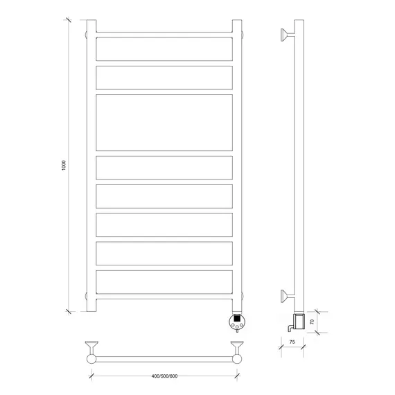 Полотенцесушитель Secado Триада 5  электрический L/R  хром