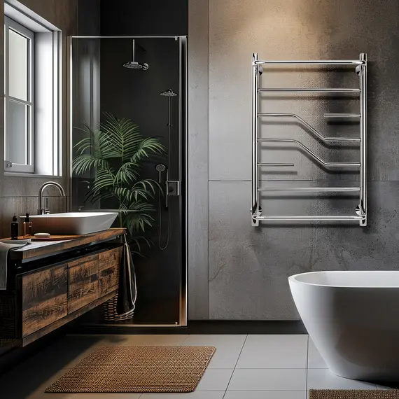 Полотенцесушитель Secado Риволи СП , с полочкой , электрический L/R  хром