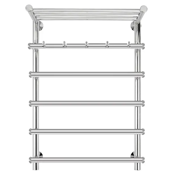 Полотенцесушитель Secado Турин 1 КСП, с крючками и полочкой,  электрический L/R  хром