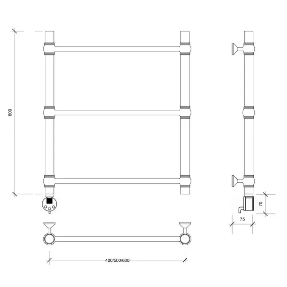 Полотенцесушитель Secado Флоренция 1 электрический L/R  хром