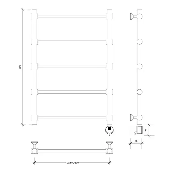 Полотенцесушитель Secado Флоренция 2  электрический L/R хром