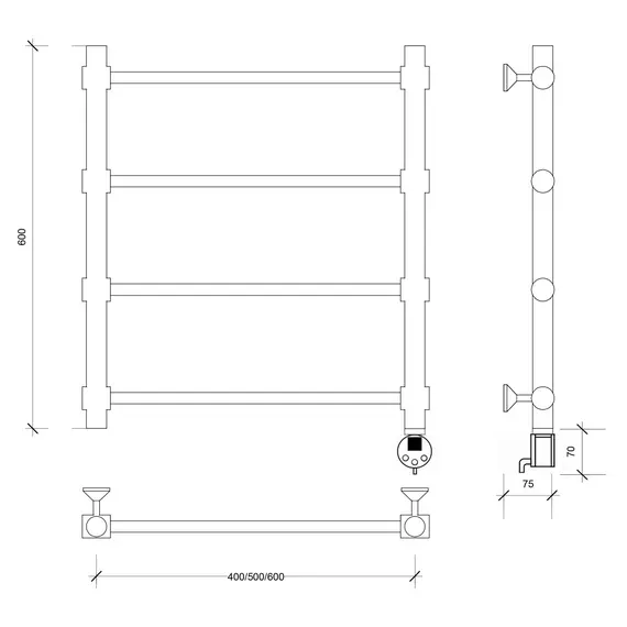 Полотенцесушитель Secado Флоренция 2  электрический L/R хром