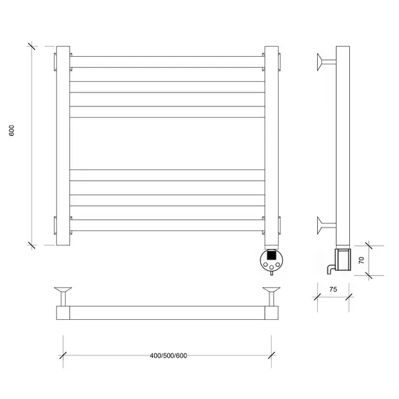 Полотенцесушитель Secado Корато 3  электрический L/R хром