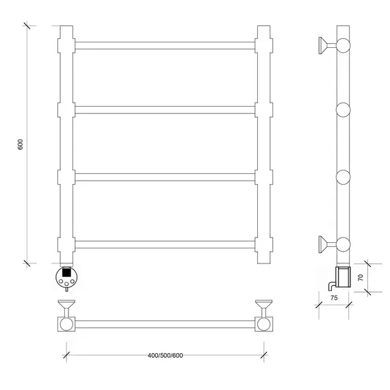 Полотенцесушитель Secado Флоренция 2  электрический L/R хром