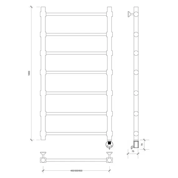 Полотенцесушитель Secado Флоренция 2  электрический L/R хром